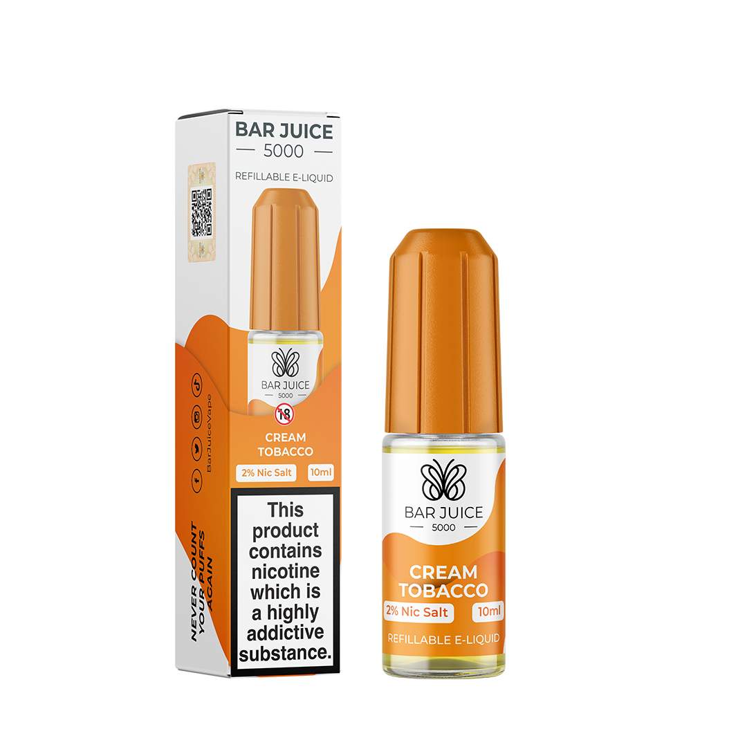 Cream Tobacco Nic Salt E-Liquid by Bar Juice 5000