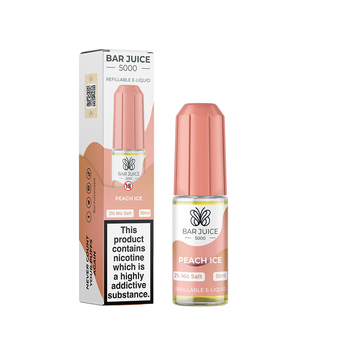 Peach Ice Nic Salt E-Liquid by Bar Juice 5000