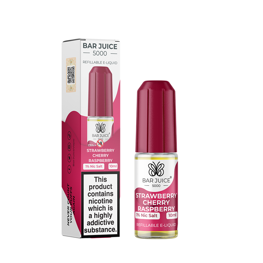 Strawberry Cherry Raspberry Nic Salt E-Liquid by Bar Juice 5000