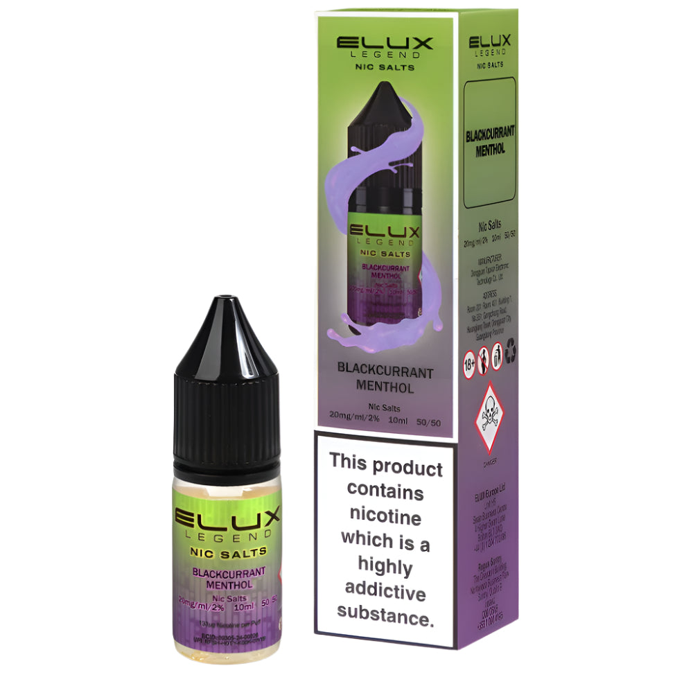 Blackcurrant Menthol Nic Salt E-Liquid by Elux Legend