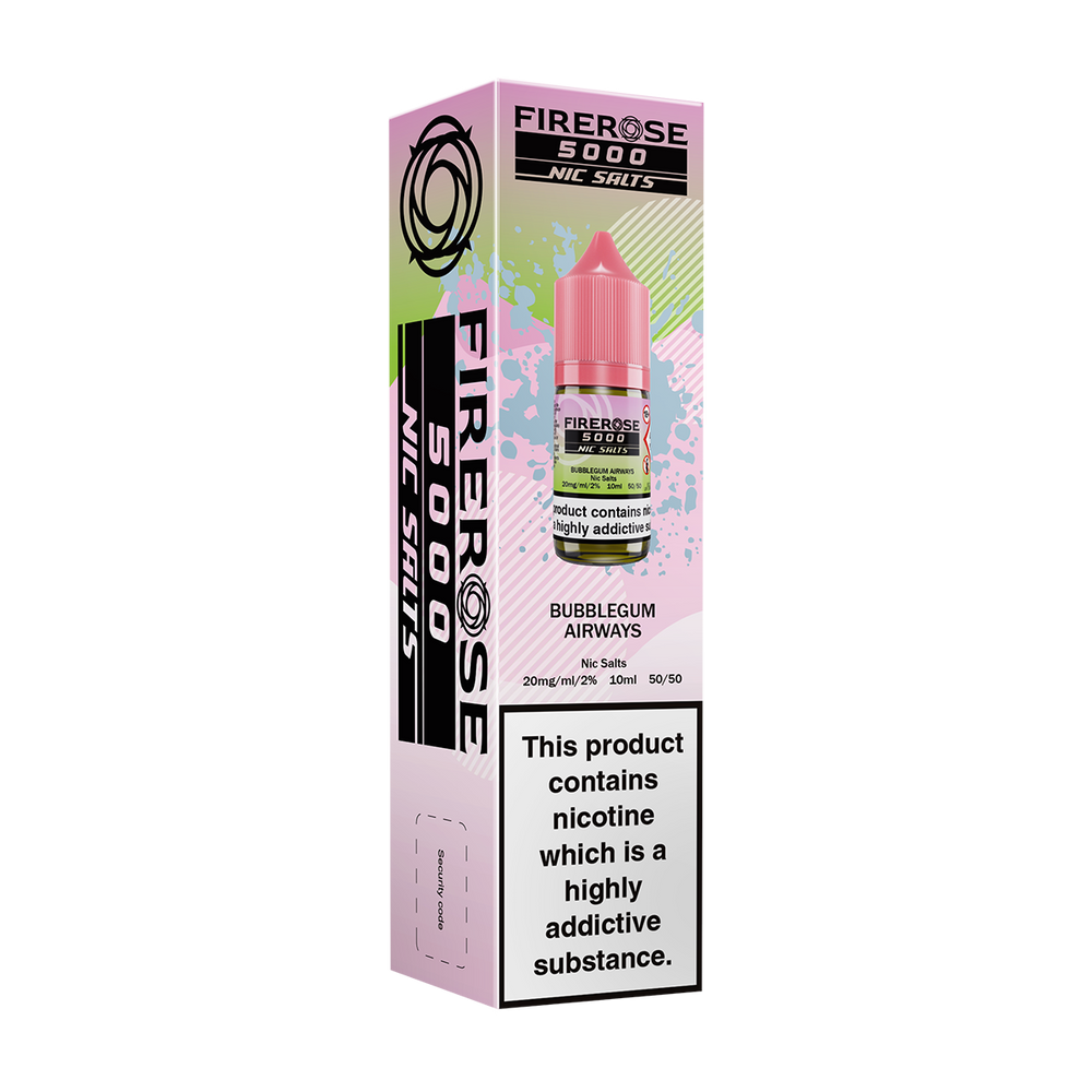 Bubblegum Airways Nic Salt E-Liquid by Elux Firerose 5000