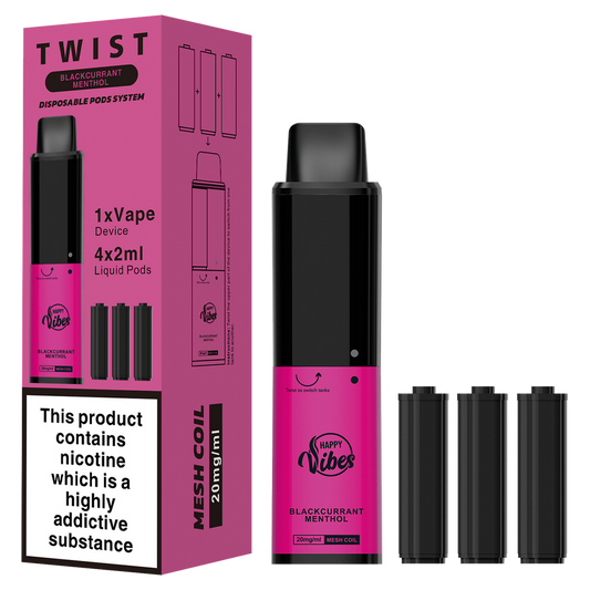 Blackcurrant Menthol Happy Vibes Twist Disposable Device