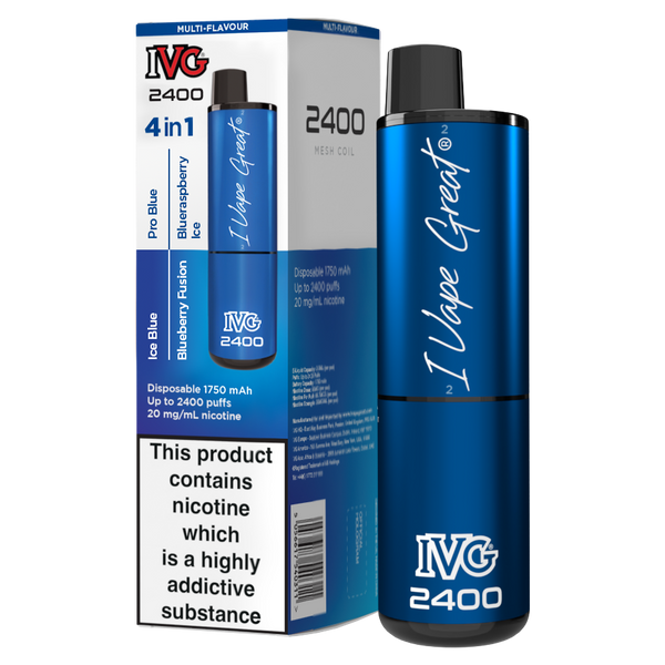 Blue edition ivg 2400 disposable device