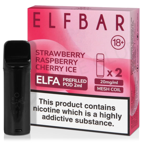 Strawberry Raspberry Cherry Ice Elf Bar Elfa Prefilled Pod